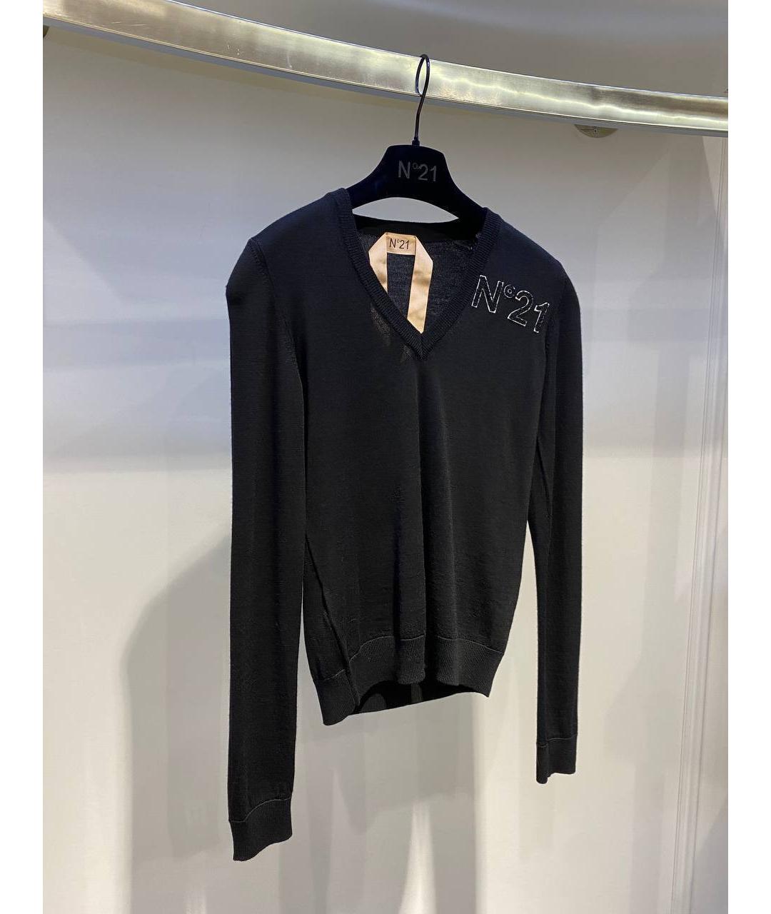 NO. 21 Черный шерстяной джемпер / свитер, фото 2