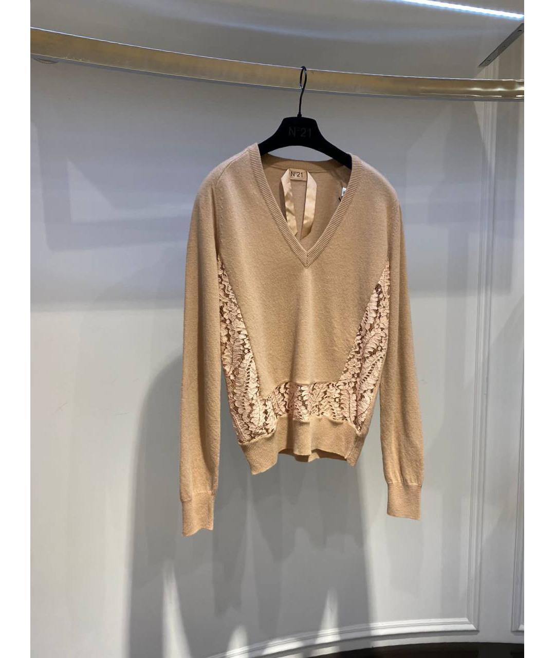 NO. 21 Бежевый шерстяной джемпер / свитер, фото 2