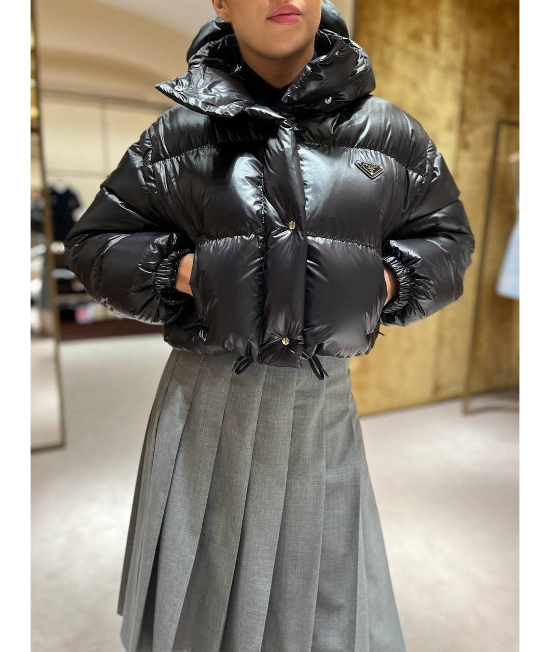PRADA Черный синтетический пуховик, фото 5