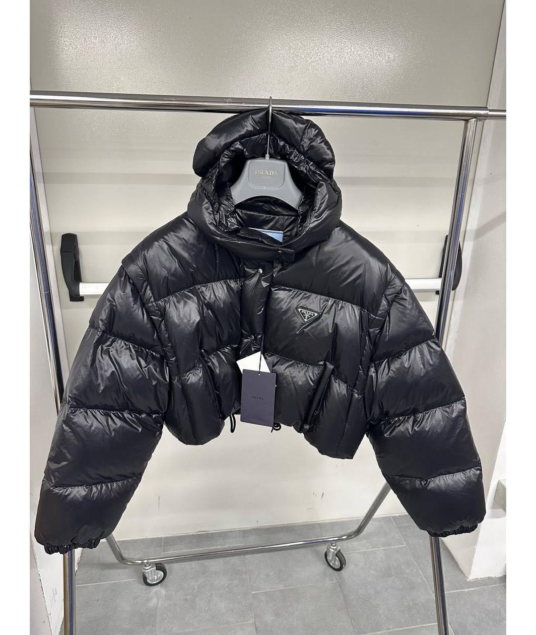 PRADA Черный синтетический пуховик, фото 6