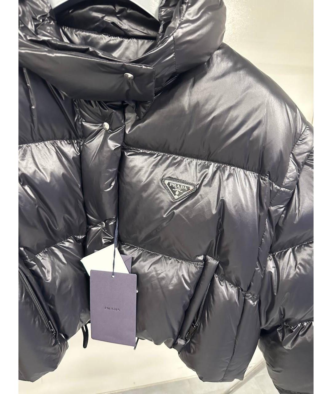 PRADA Черный синтетический пуховик, фото 3