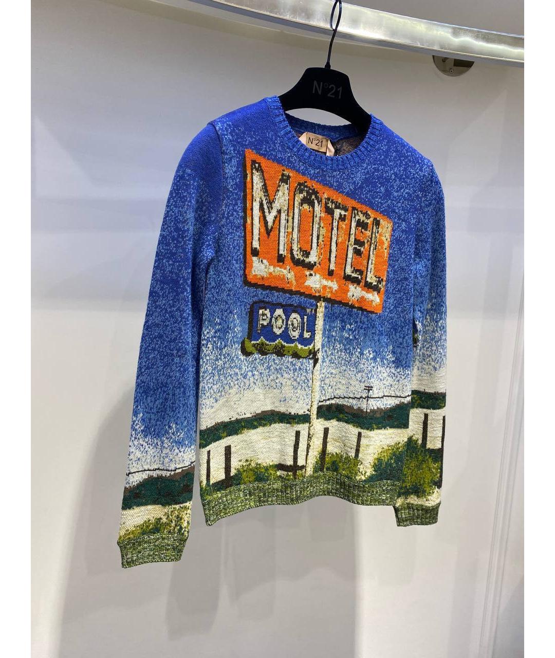 NO. 21 Синий шерстяной джемпер / свитер, фото 2