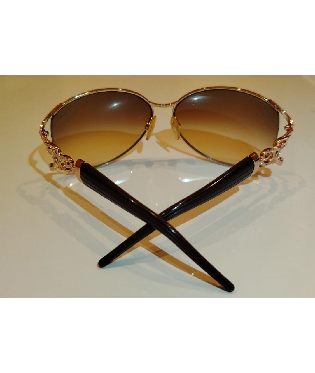 ROBERTO CAVALLI Золотые металлические солнцезащитные очки, фото 5