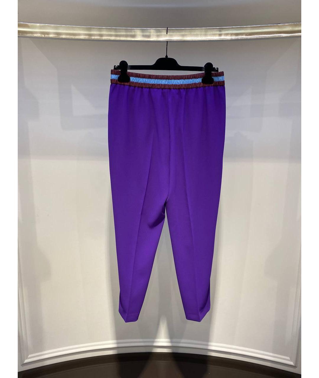NO. 21 Фиолетовые синтетические прямые брюки, фото 3