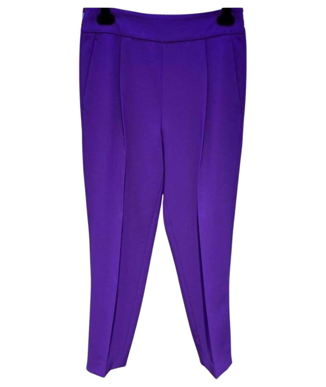 NO. 21 Фиолетовые синтетические прямые брюки, фото 1