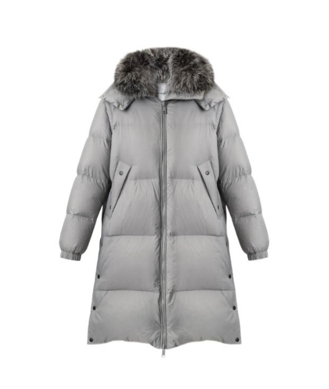 YVES SALOMON Серый полиамидовый пуховик, фото 1