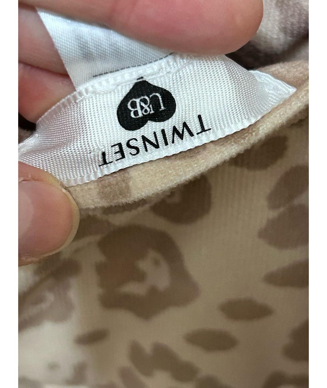 TWIN-SET Бежевая полиэстеровая куртка, фото 3