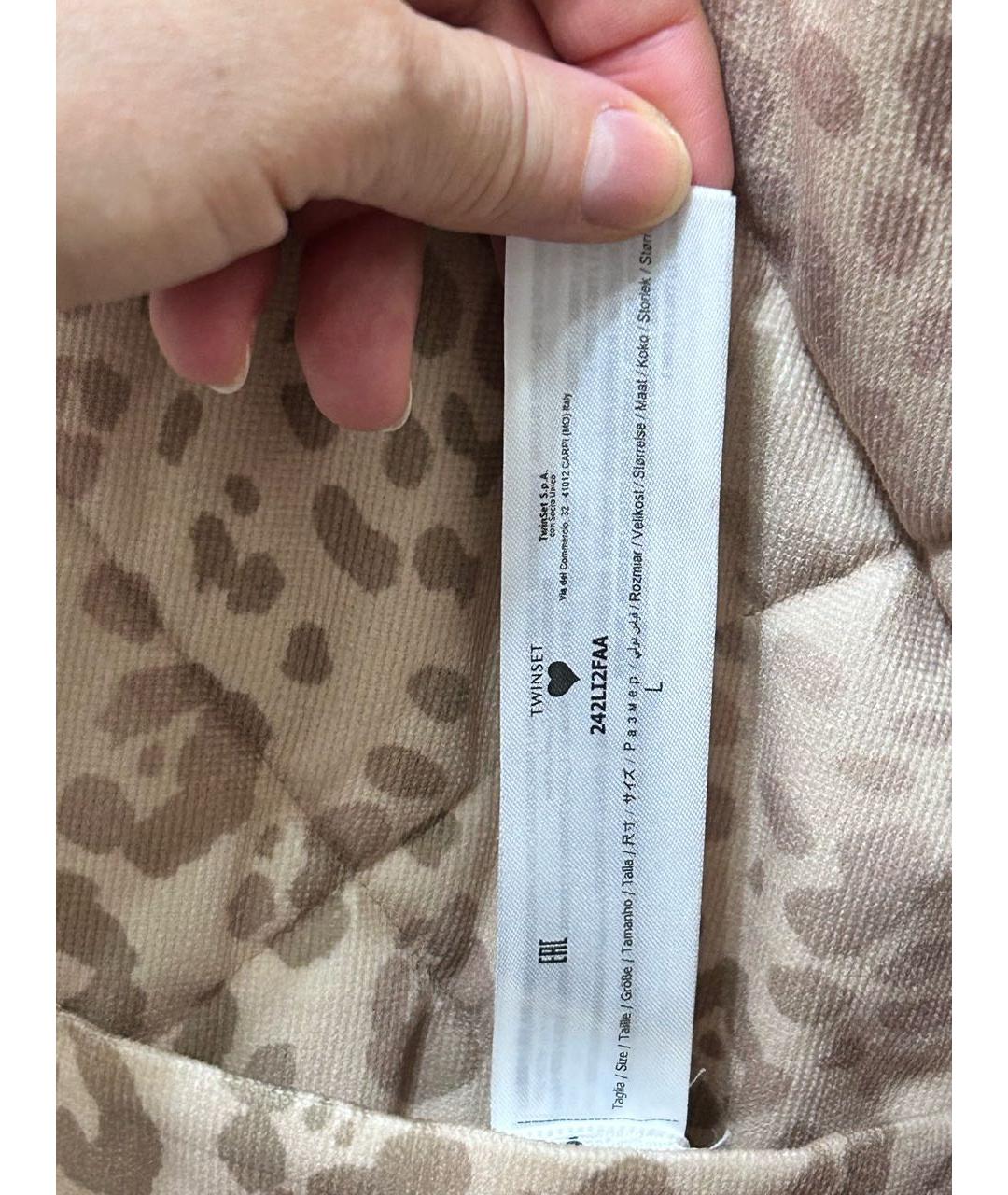 TWIN-SET Бежевая полиэстеровая куртка, фото 5