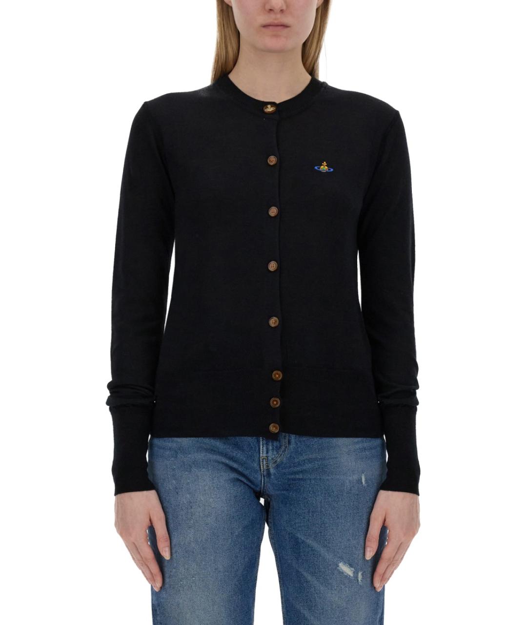 VIVIENNE WESTWOOD Черный хлопковый кардиган, фото 2