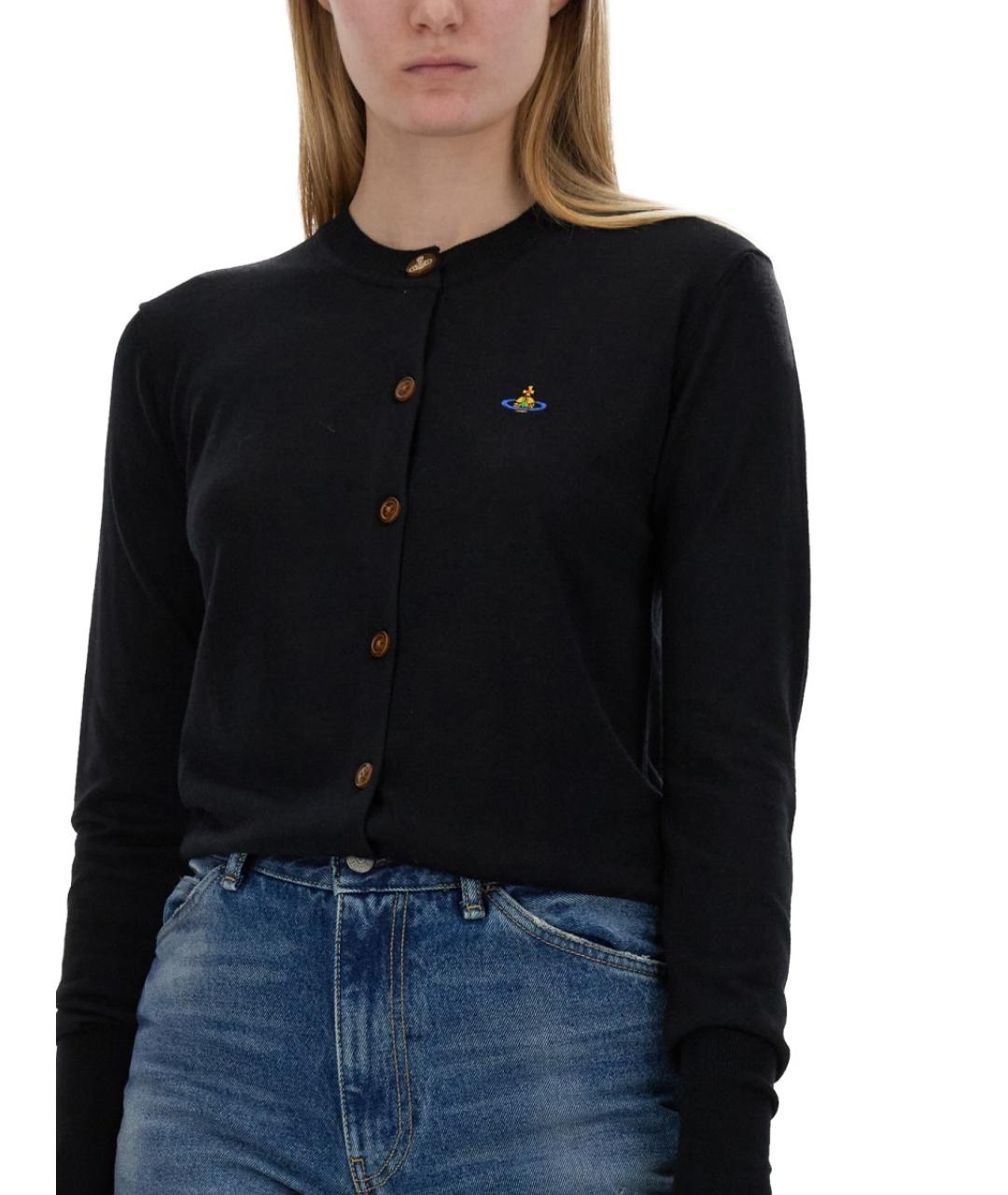 VIVIENNE WESTWOOD Черный хлопковый кардиган, фото 5