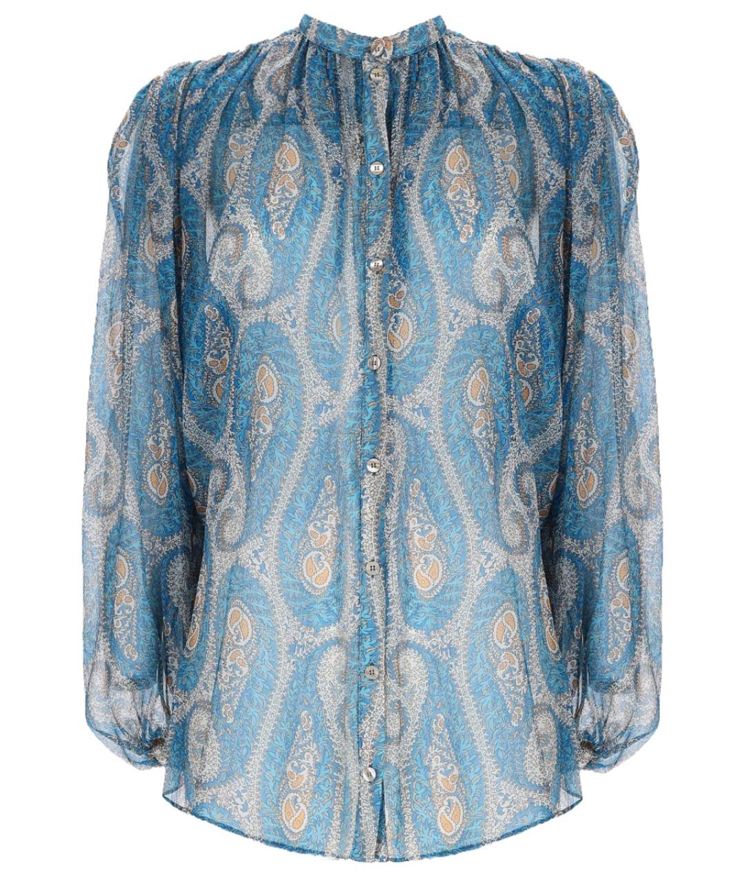 ETRO Синяя шелковая блузы, фото 1