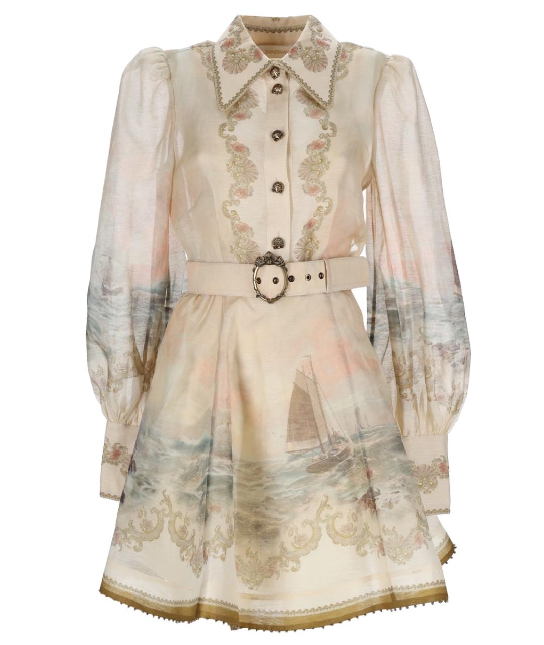 ZIMMERMANN Мульти льняное повседневное платье, фото 1