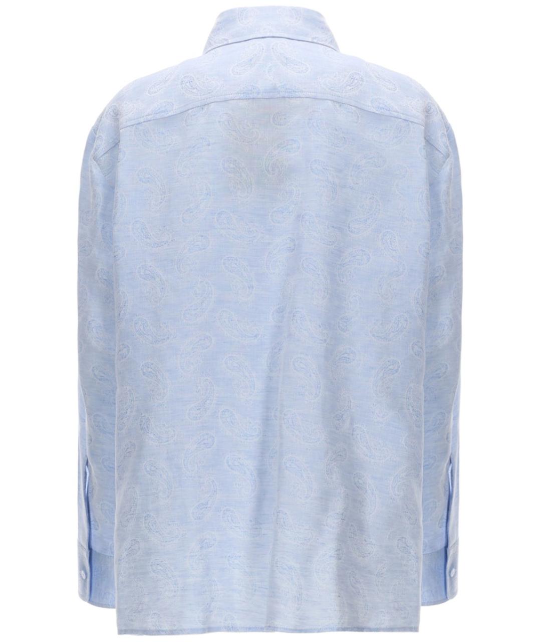 ETRO Голубая льняная рубашка, фото 2