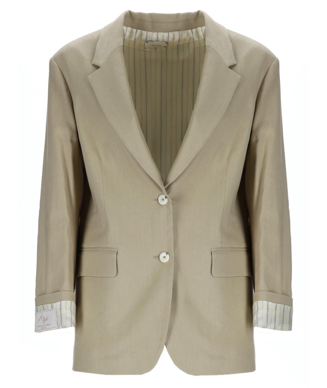 ALYSI Бежевый вискозный жакет/пиджак, фото 1