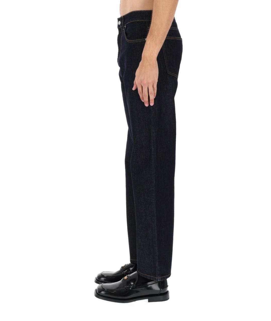 MOSCHINO Темно-синие хлопковые прямые джинсы, фото 4