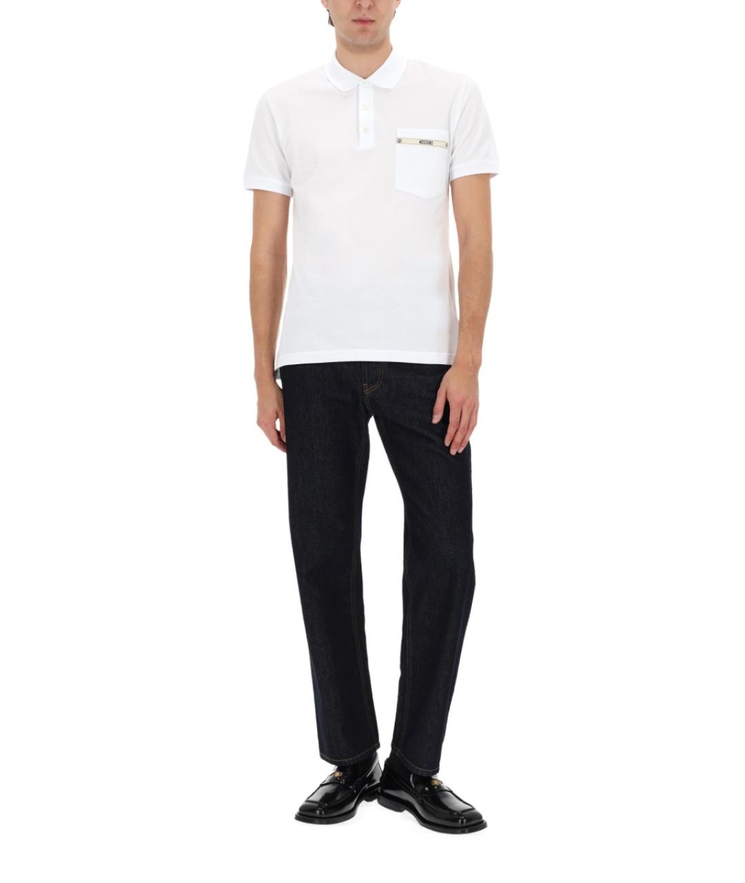 MOSCHINO Темно-синие хлопковые прямые джинсы, фото 2