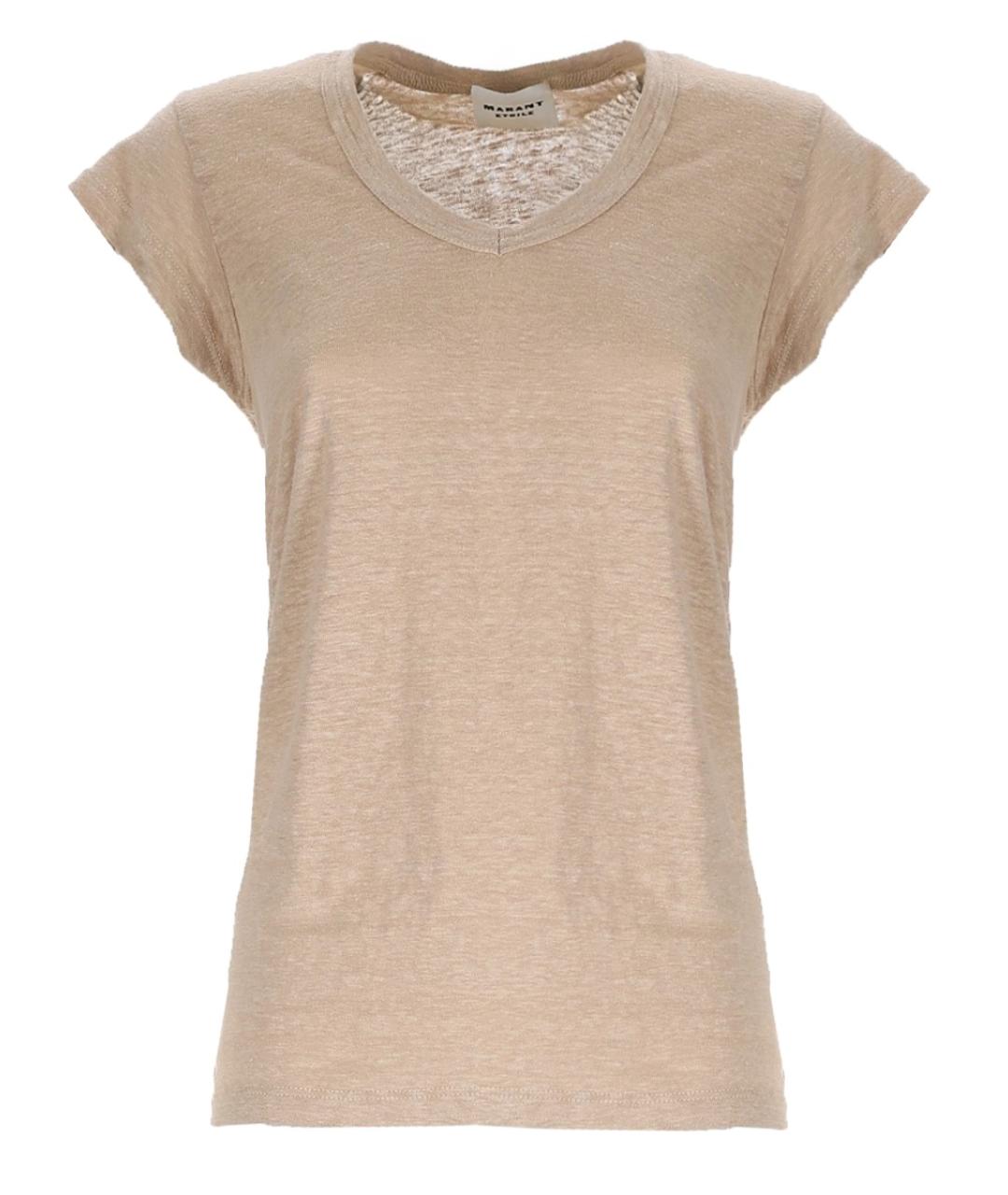 ISABEL MARANT ETOILE Бежевая льняная футболка, фото 1