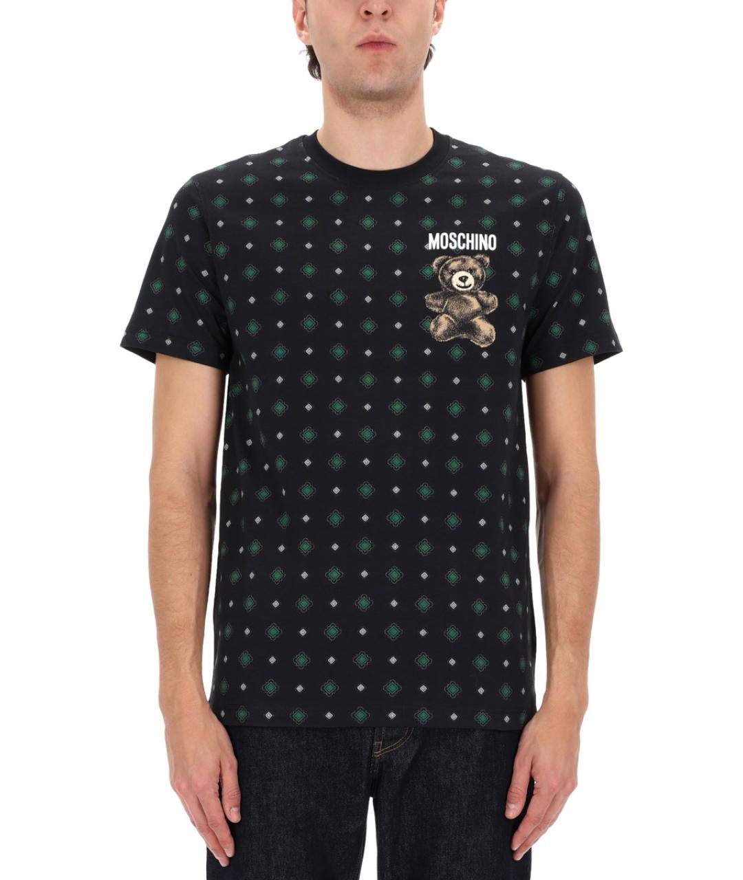 MOSCHINO Черная хлопковая футболка, фото 4