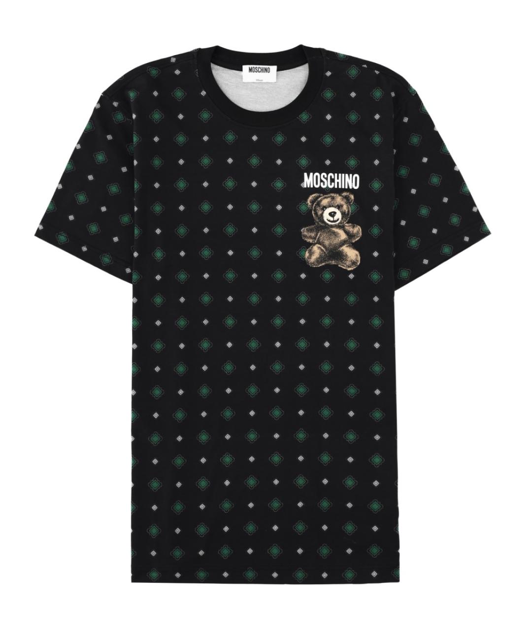 MOSCHINO Черная хлопковая футболка, фото 1