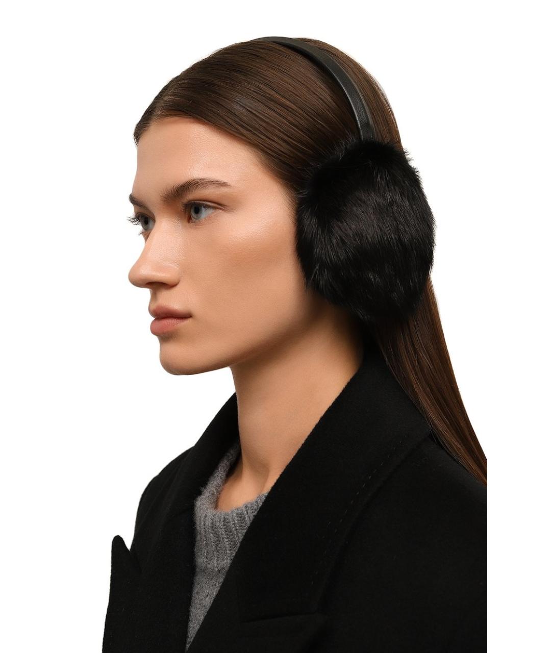 YVES SALOMON Черные шерстяные наушники, фото 3