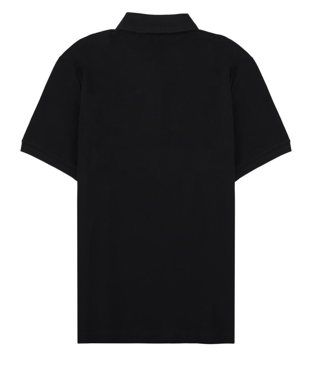 MOSCHINO Черное хлопковое поло с коротким рукавом, фото 2