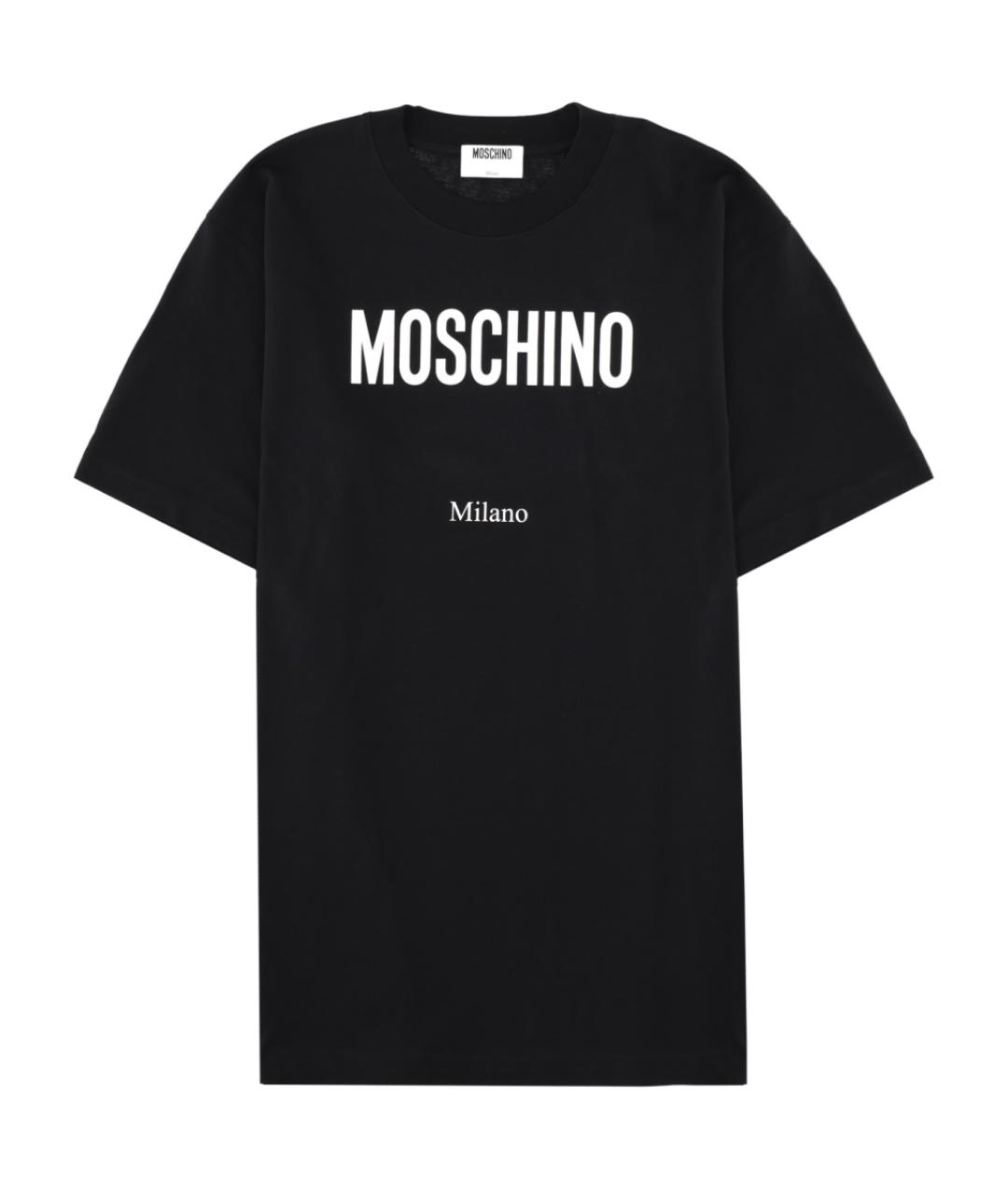 MOSCHINO Черная хлопковая футболка, фото 1