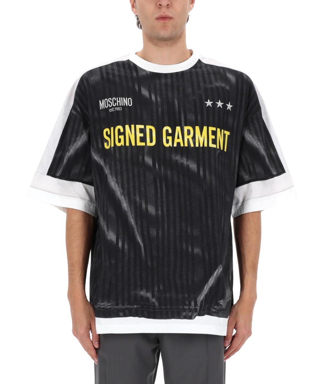 MOSCHINO Черная хлопковая футболка, фото 4