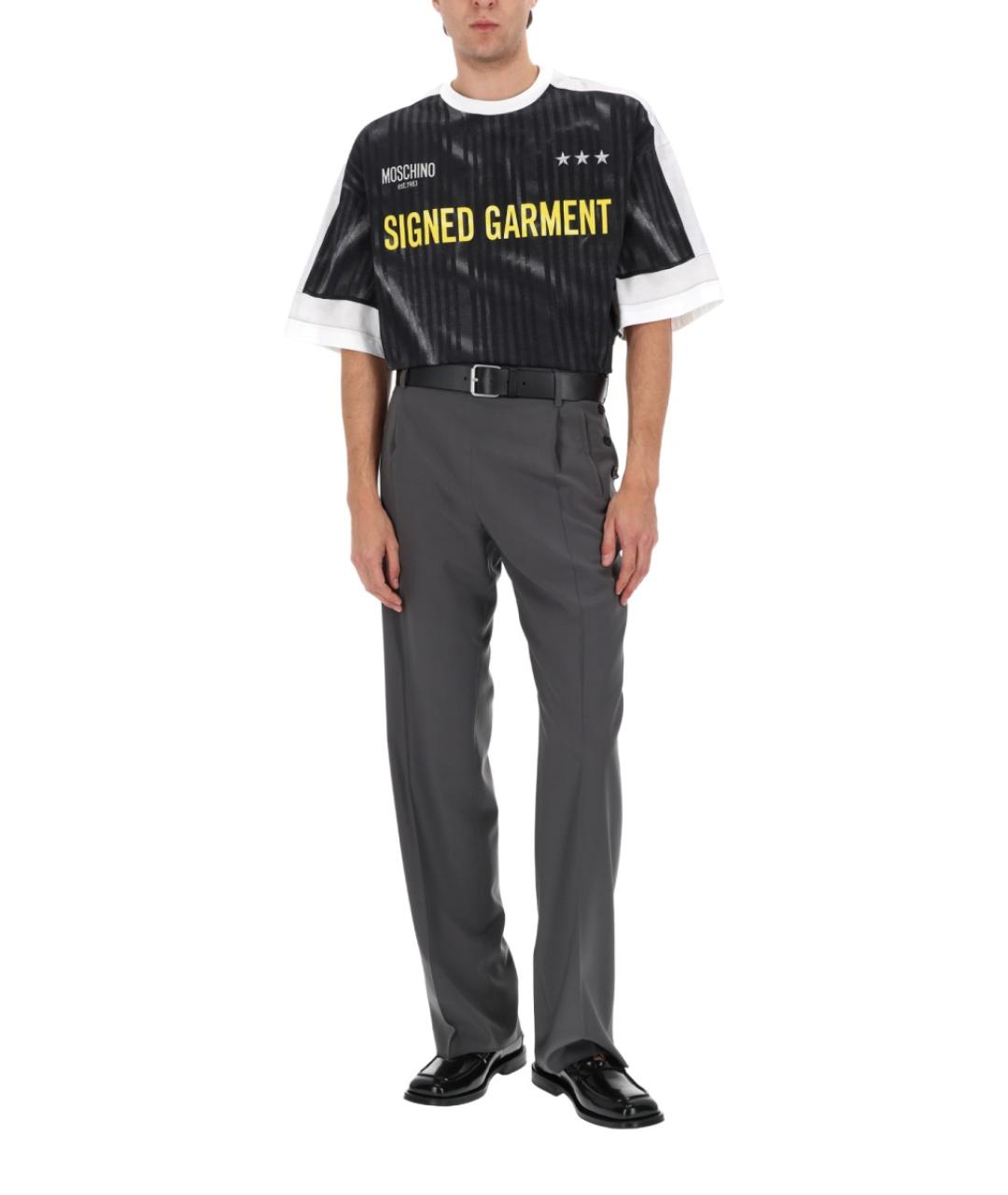 MOSCHINO Черная хлопковая футболка, фото 2