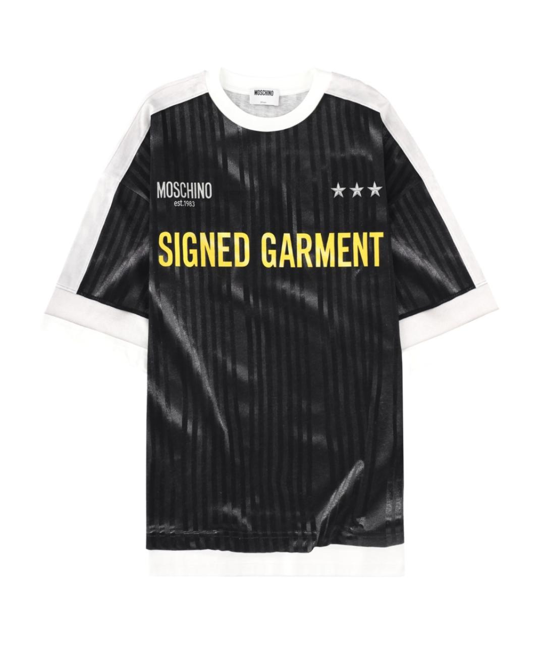 MOSCHINO Черная хлопковая футболка, фото 1