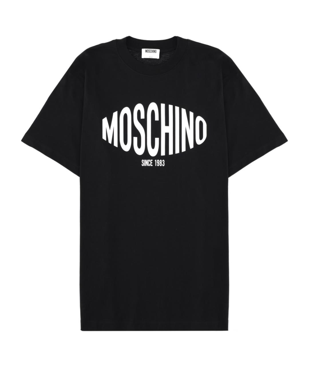 MOSCHINO Черная хлопковая футболка, фото 1