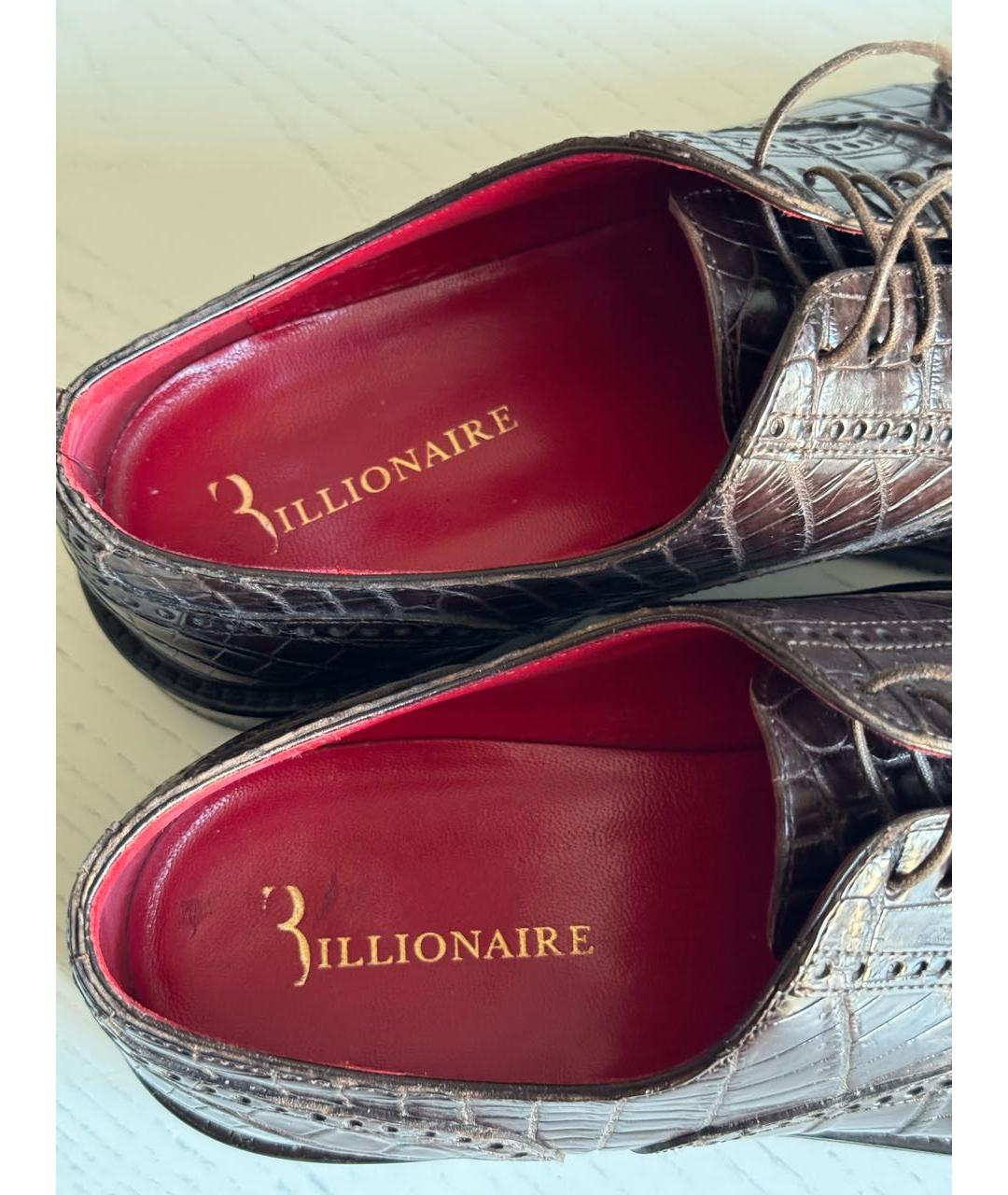 BILLIONAIRE Коричневые туфли из экзотической кожи, фото 3
