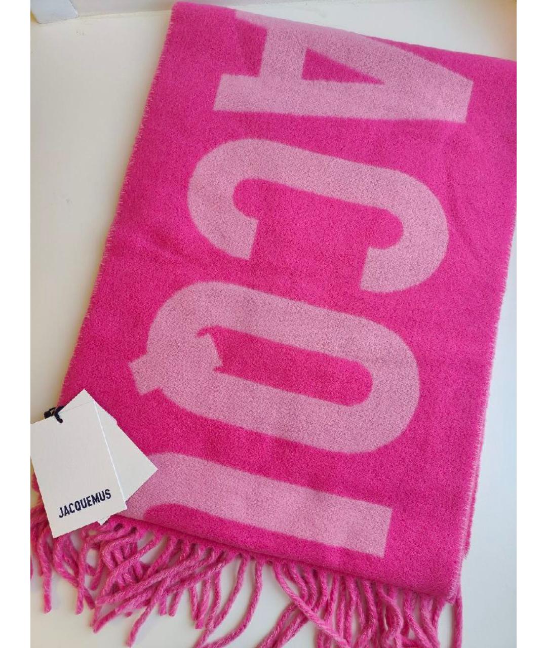 JACQUEMUS Фуксия шерстяной шарф, фото 2