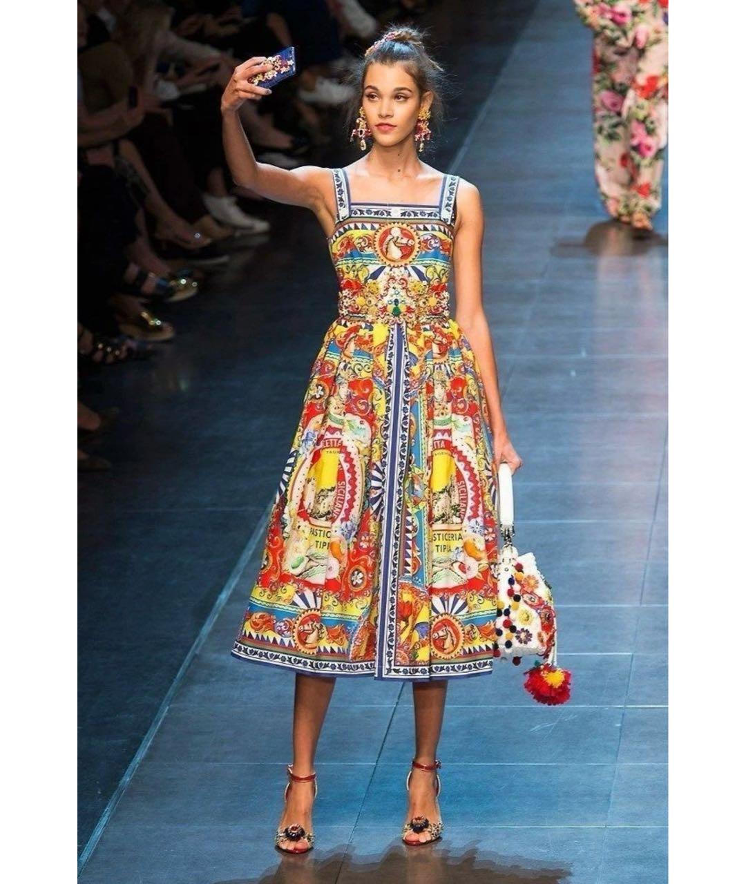 DOLCE&GABBANA Мульти хлопковый сарафан, фото 2