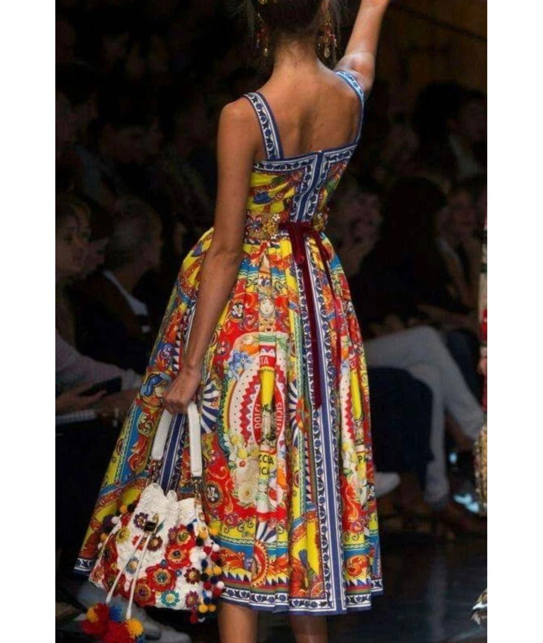 DOLCE&GABBANA Мульти хлопковый сарафан, фото 3