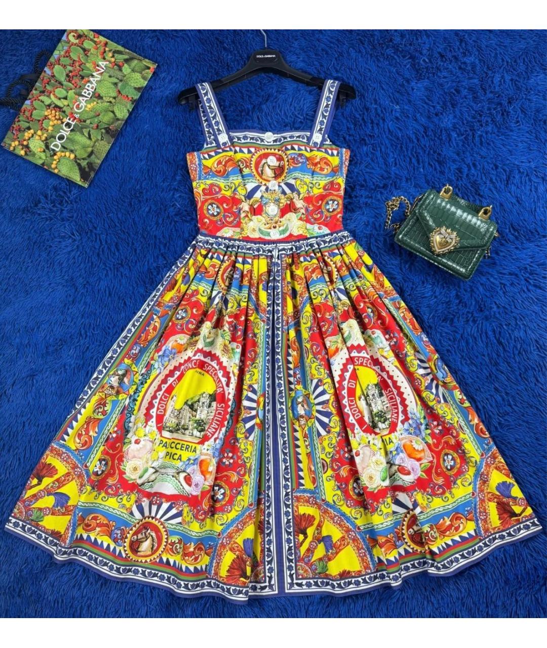 DOLCE&GABBANA Мульти хлопковый сарафан, фото 4