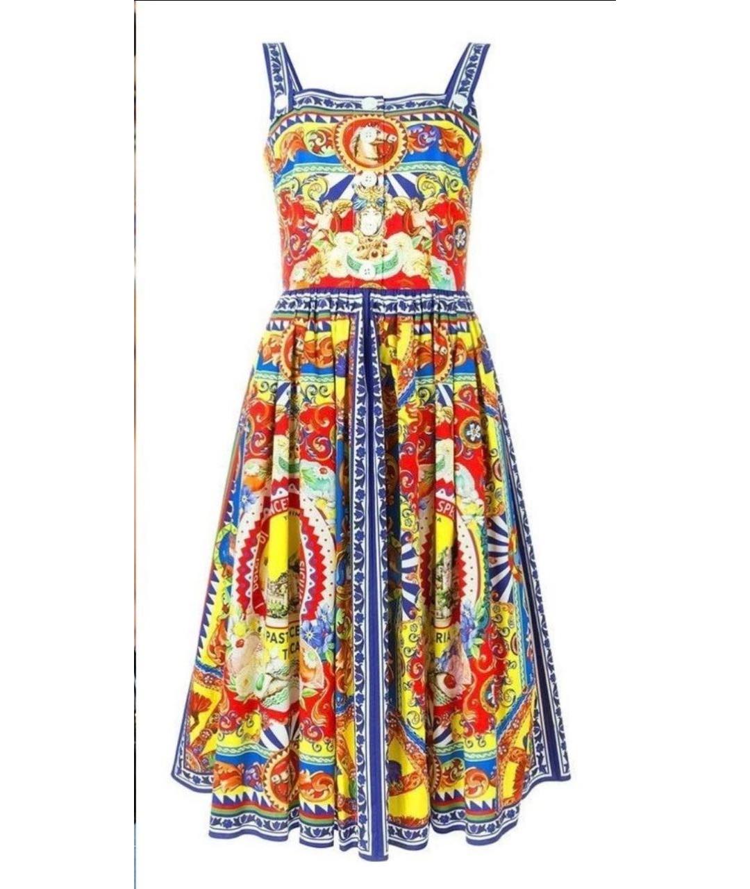 DOLCE&GABBANA Мульти хлопковый сарафан, фото 9