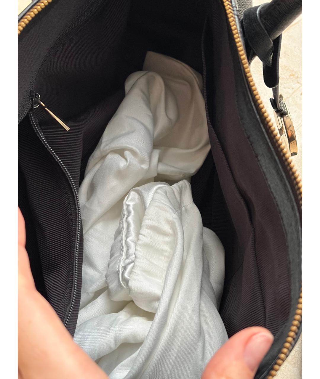 FURLA Черная кожаная сумка тоут, фото 2