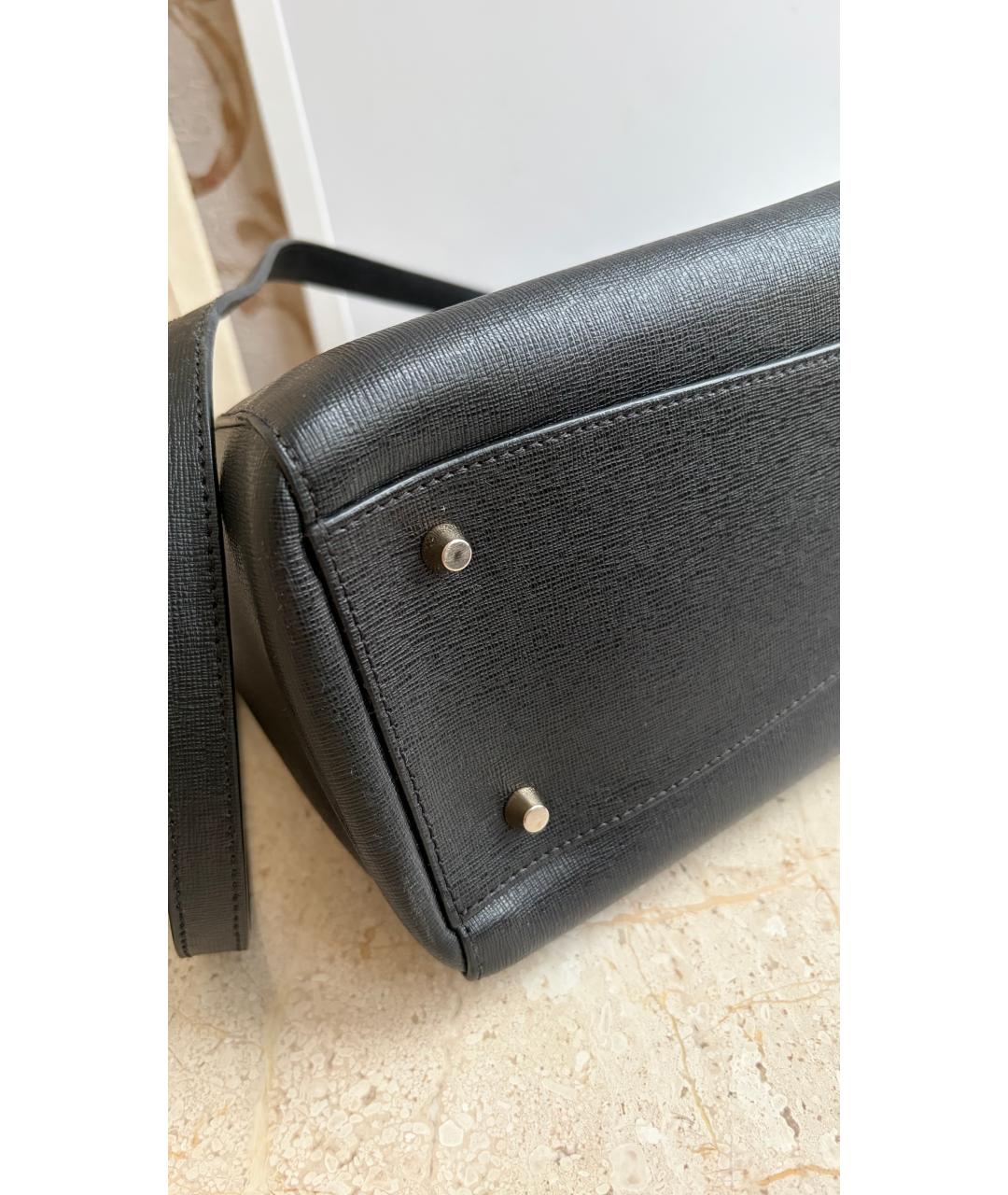 FURLA Черная кожаная сумка тоут, фото 4