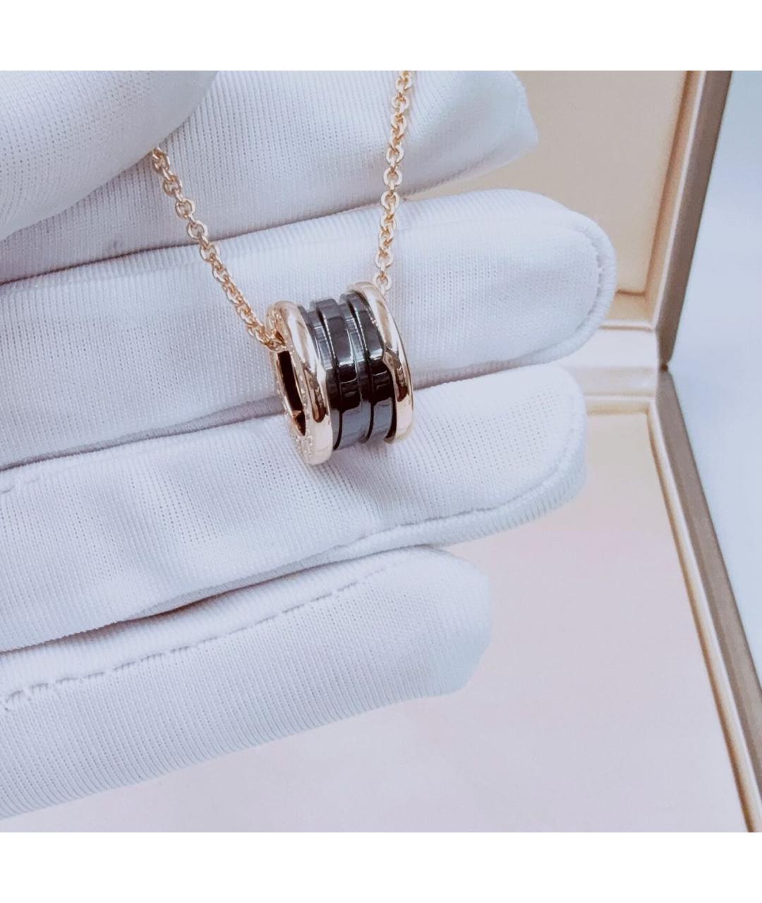 BVLGARI Черное колье из розового золота, фото 4