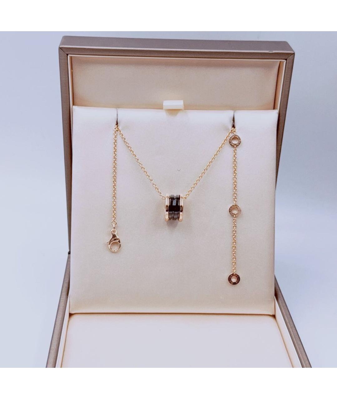 BVLGARI Черное колье из розового золота, фото 3