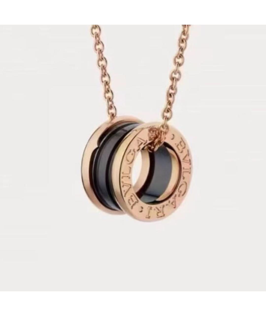 BVLGARI Черное колье из розового золота, фото 7