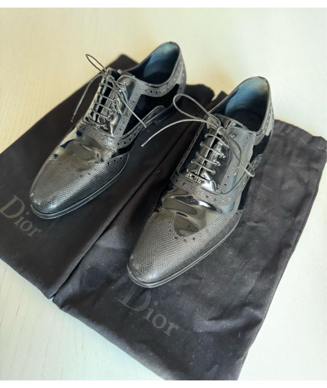 CHRISTIAN DIOR Черные туфли из лакированной кожи, фото 2