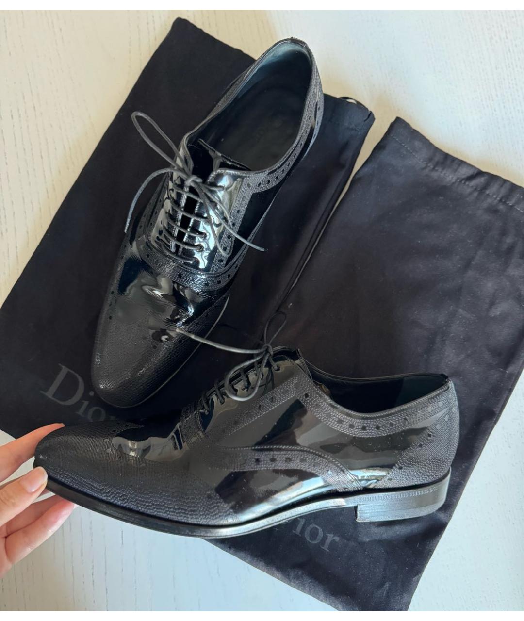 CHRISTIAN DIOR Черные туфли из лакированной кожи, фото 9