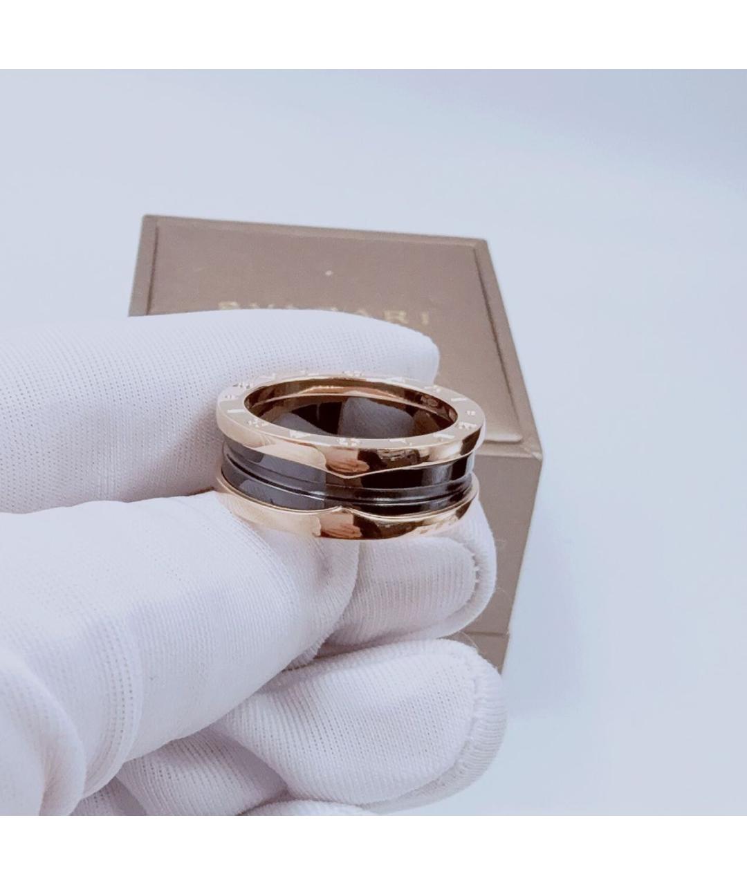 BVLGARI Черное кольцо из розового золота, фото 5