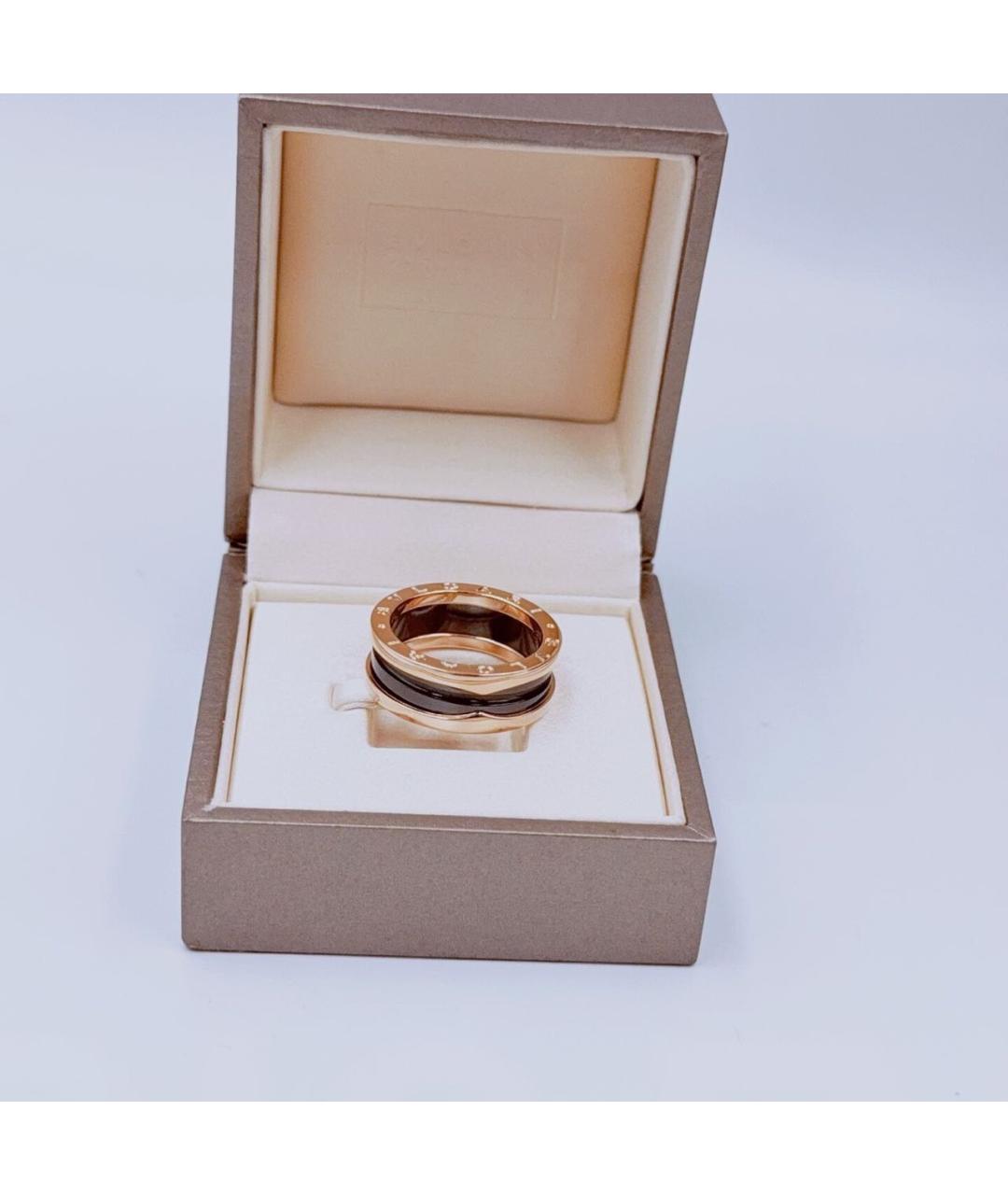BVLGARI Черное кольцо из розового золота, фото 2