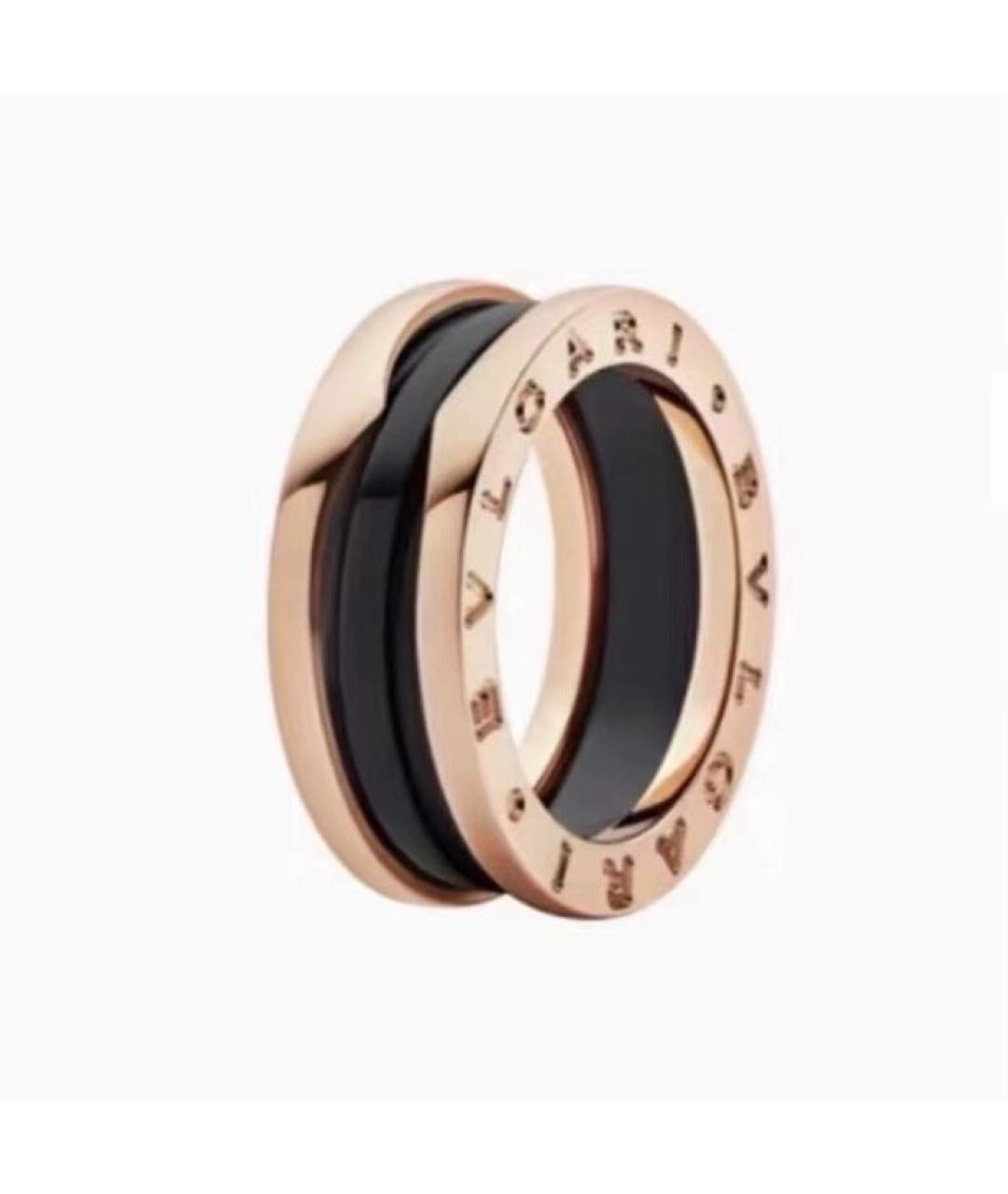 BVLGARI Черное кольцо из розового золота, фото 1