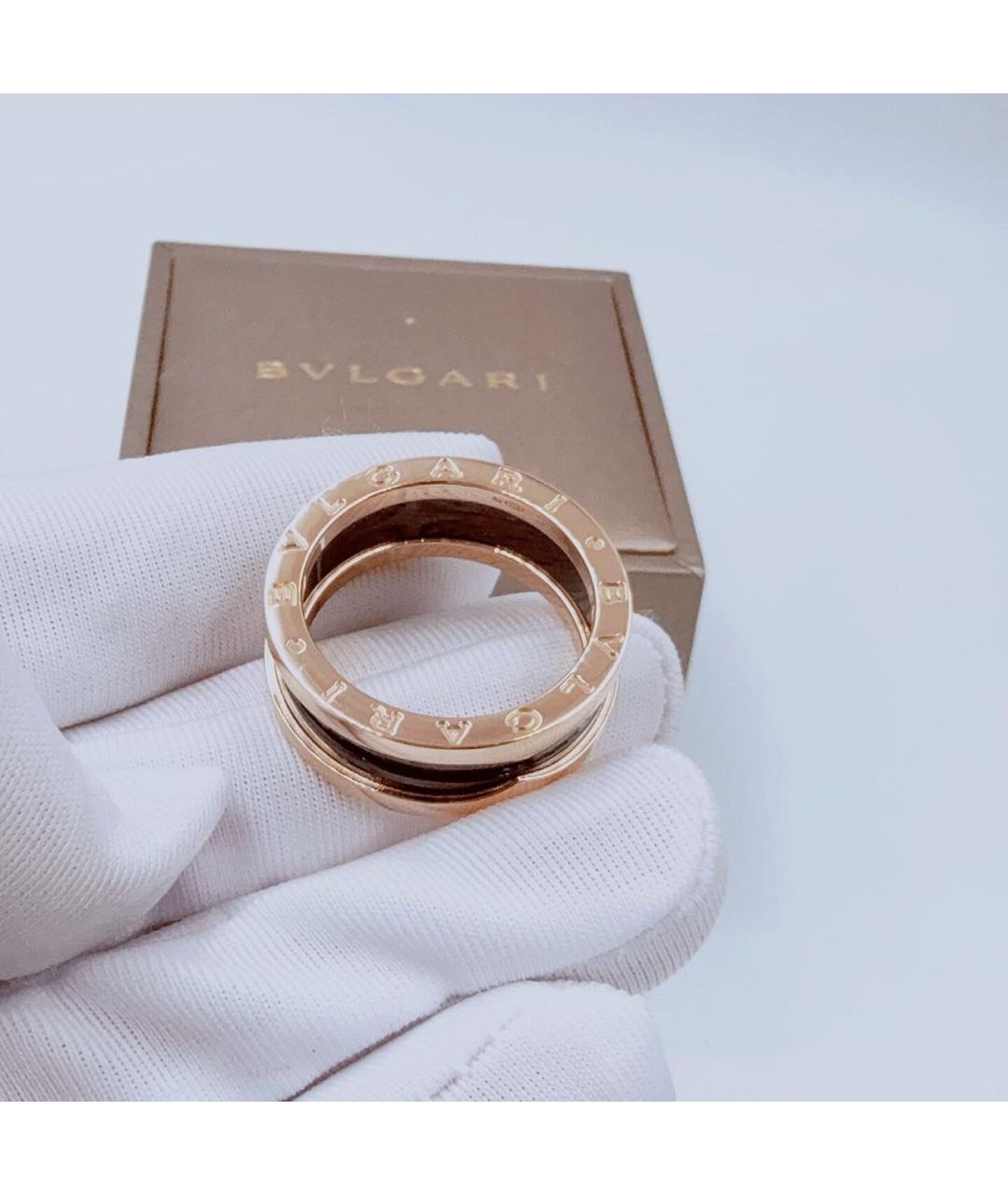 BVLGARI Черное кольцо из розового золота, фото 6