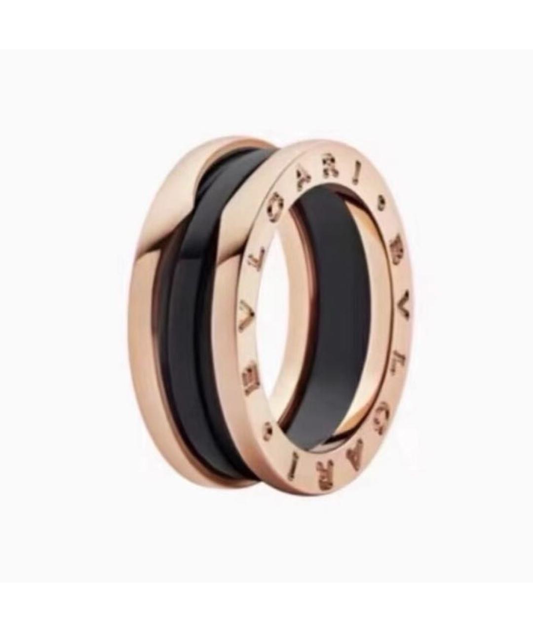 BVLGARI Черное кольцо из розового золота, фото 1