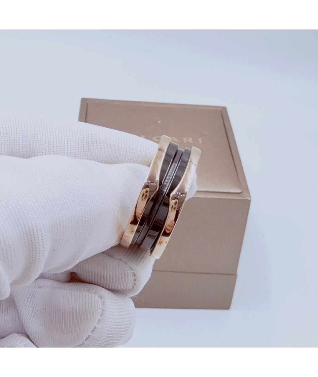 BVLGARI Черное кольцо из розового золота, фото 3