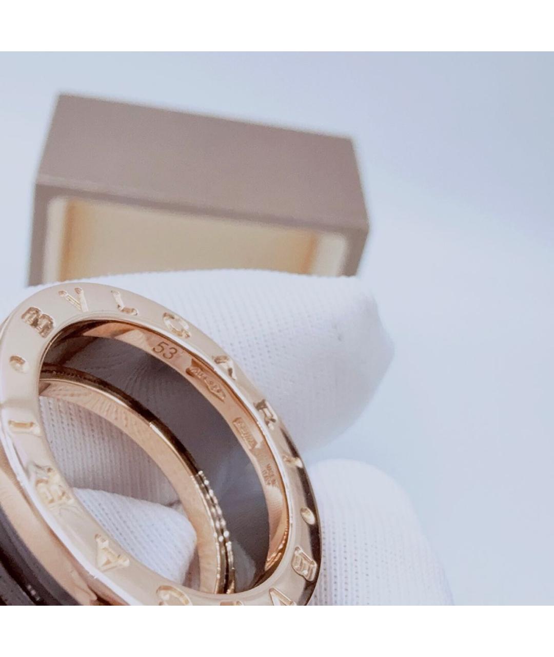 BVLGARI Черное кольцо из розового золота, фото 6